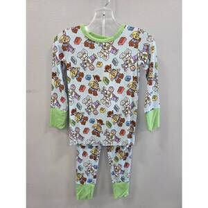 NEW CHARLIES PROJECT boy's toy box bamboo loungewear set in green multi